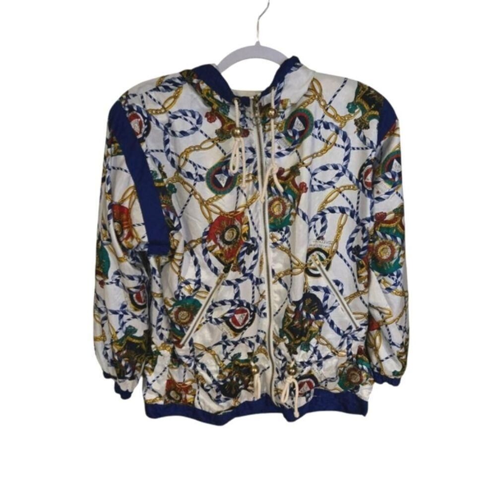 Lavon Men's White and Blue Jacket